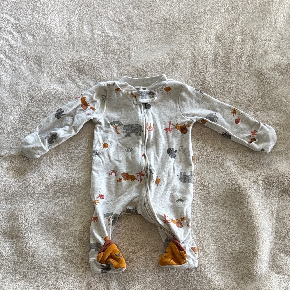 Carter's Gray Animal Print Footie